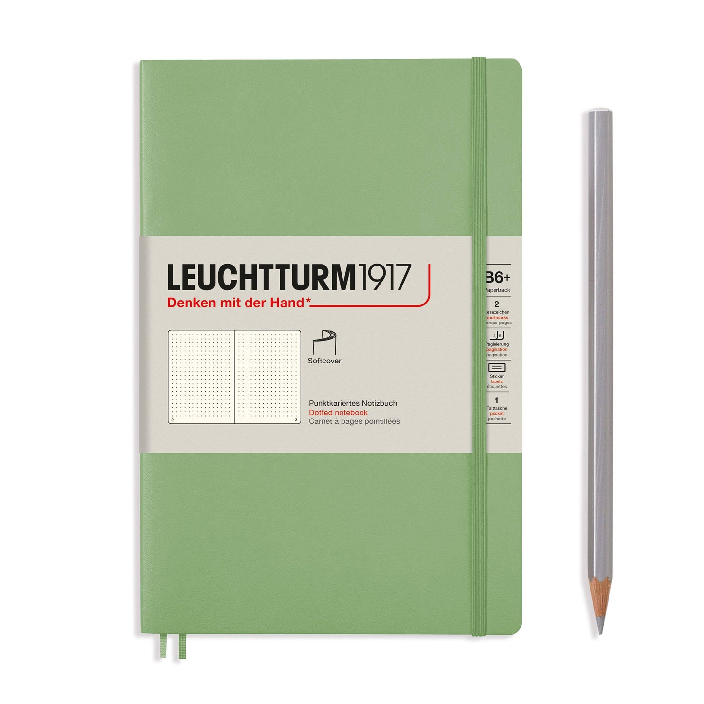 Notebooks - Paperback (B6+): Sage / Softcover / Dotted