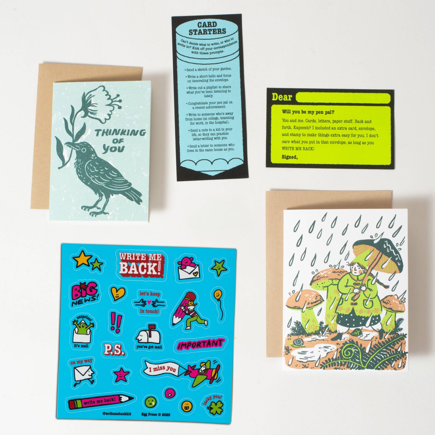 Rain Walk + Crow Letter Writing Write Me Back Pen Pal Kit