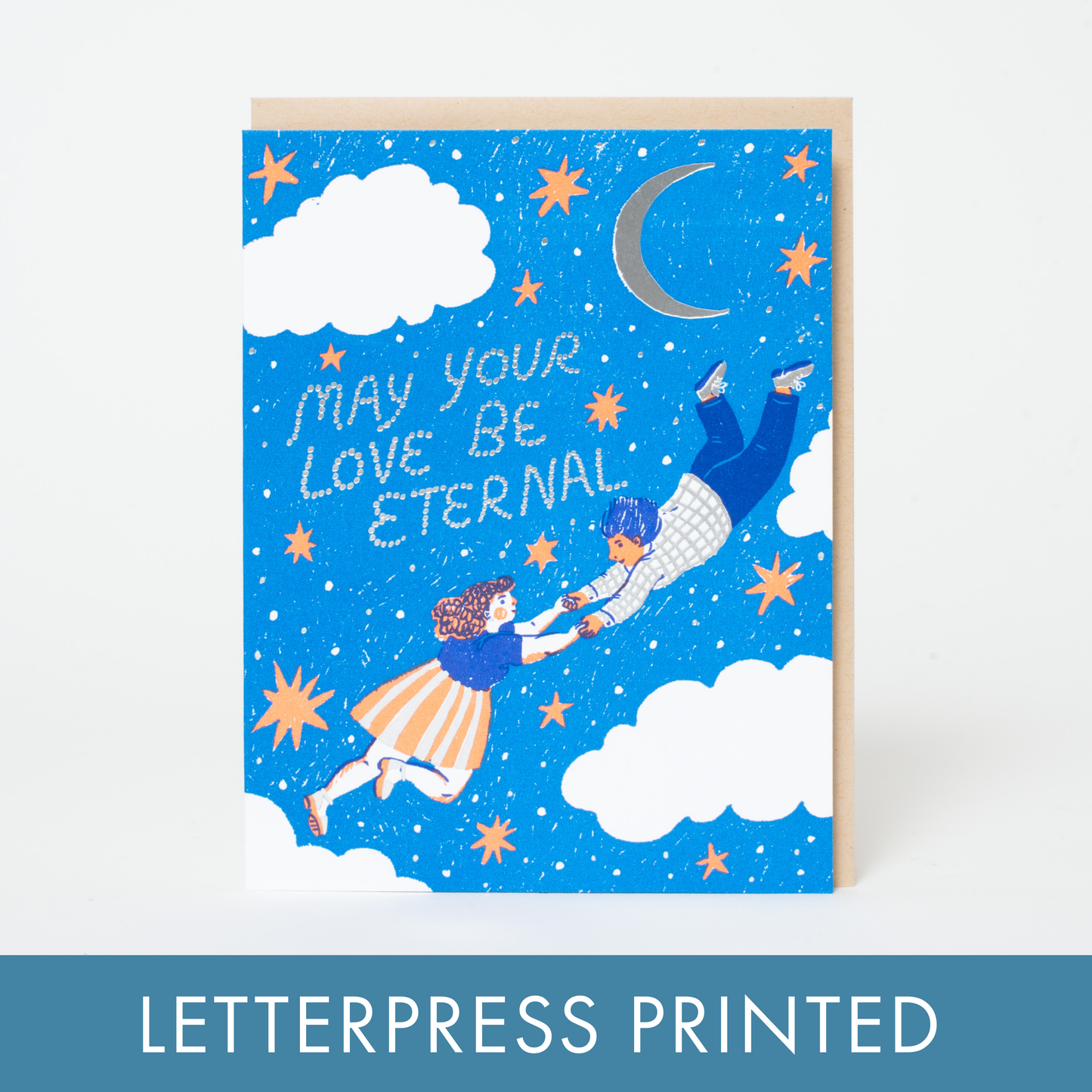 Egg Press - Congrats Eternal Love Letterpress Greeting Card by Phoebe Wahl: Paper tab