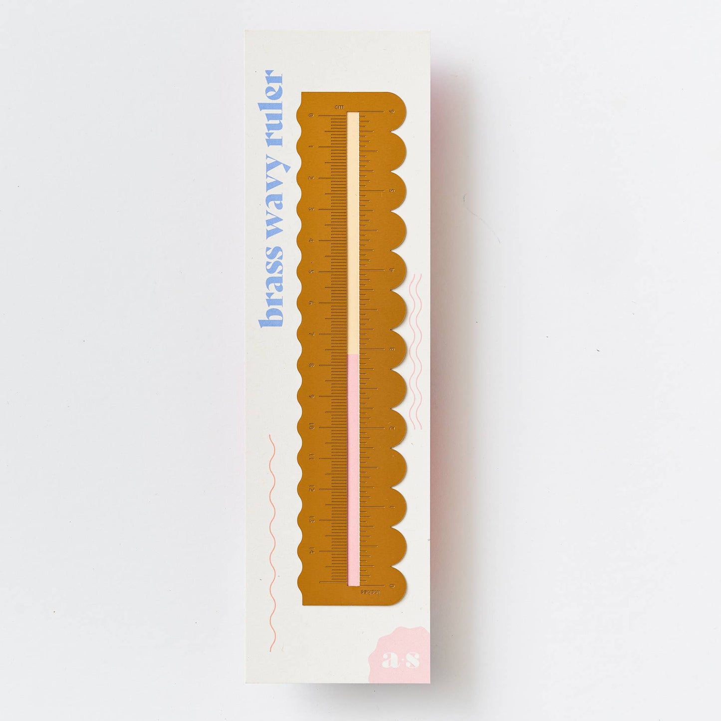 Another Studio - Wavy Brass Ruler - With Scalloped Borders