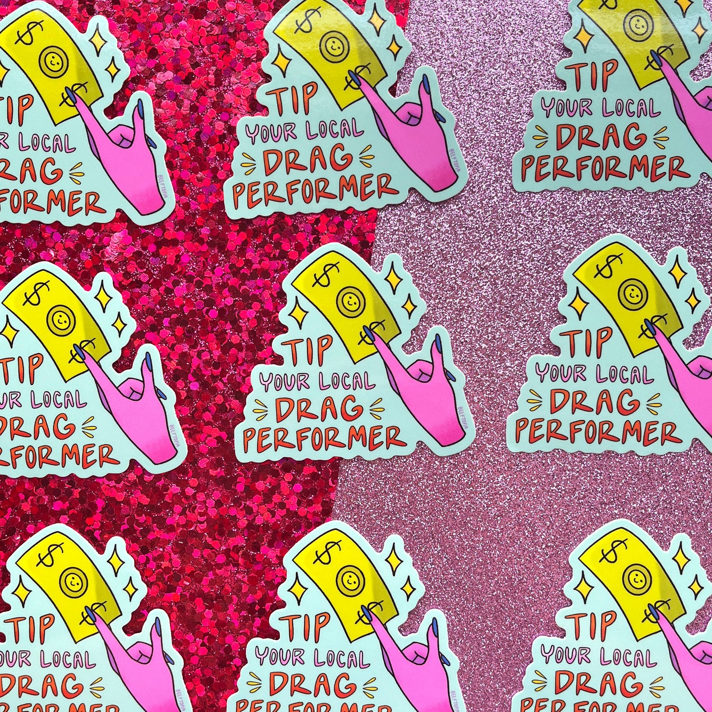 Beeftopia - Tip Your Local Drag Performer LGBT 3 Inch Waterproof Sticker