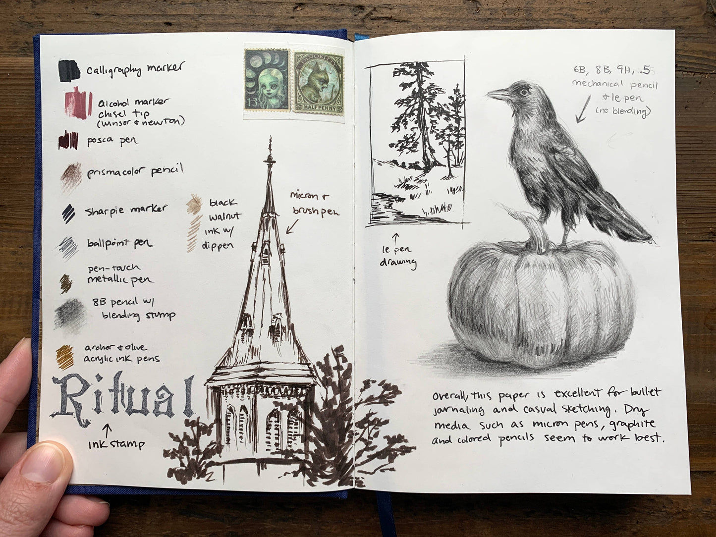 The Astronomer - B6 vegan blank notebook, 120gsm ivory paper: Gold