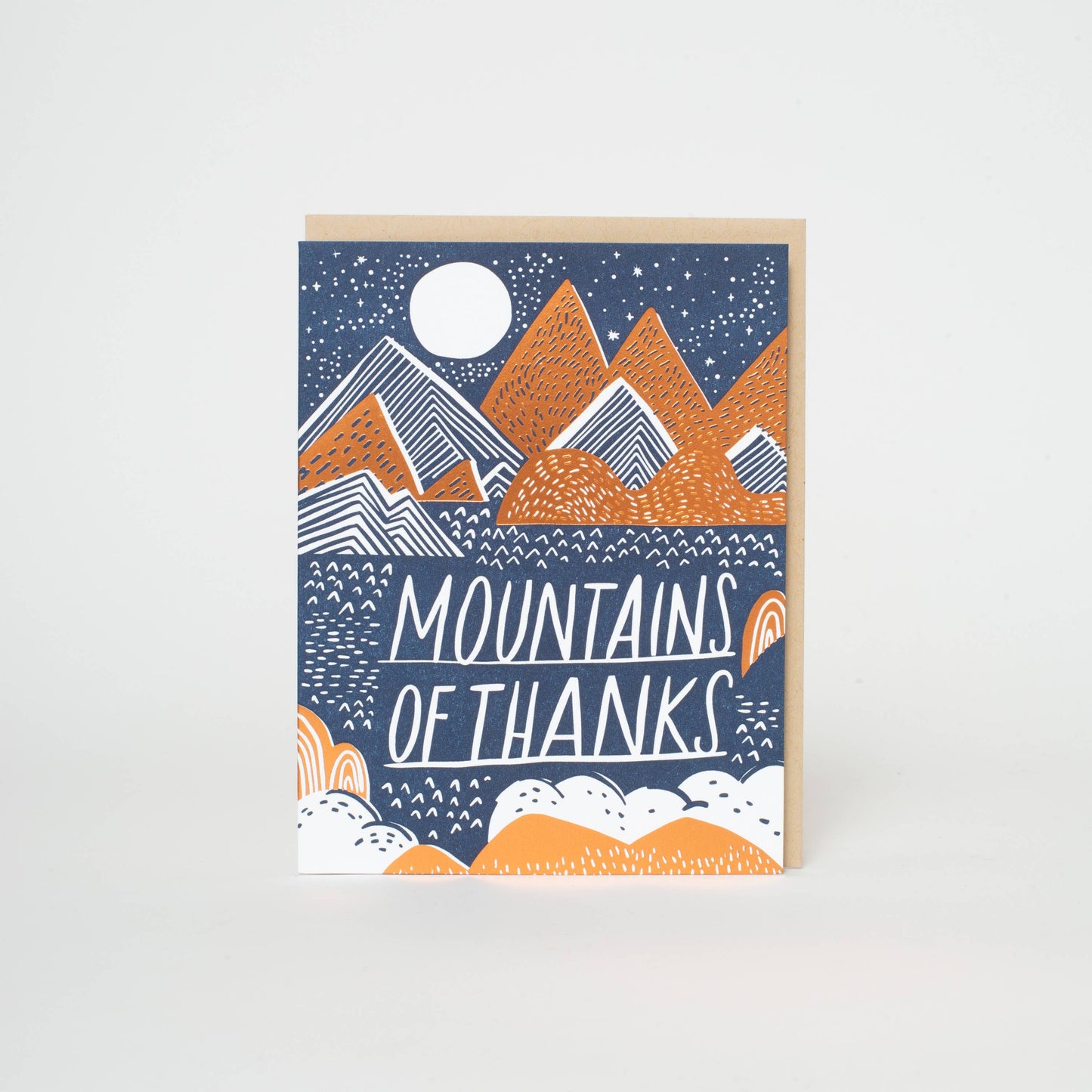 Mountains Of Thanks Letterpress Greeting Card by Hello!Lucky: Paper tab