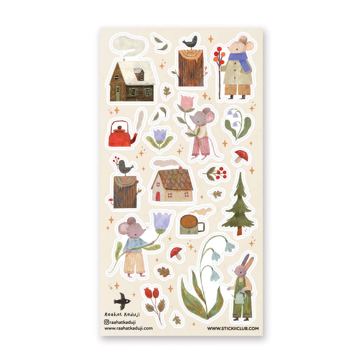 STICKII - Woodsy Winter Mice Sticker Sheet