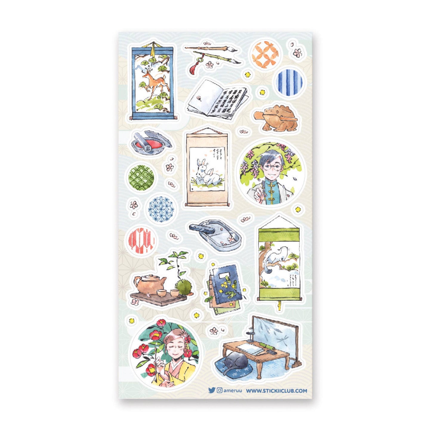 Traditional Tea Garden Sticker Sheet